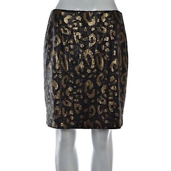 TAHARI Sequin Animal Print Pencil Skirt - Picture 5 of 5